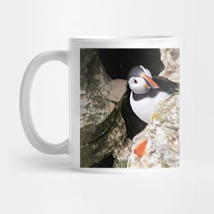 Puffin on cliff edge Mug